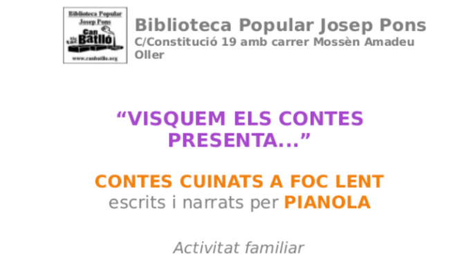 Activitat familiar a la Biblioteca Popular Josep Pons (12/12)