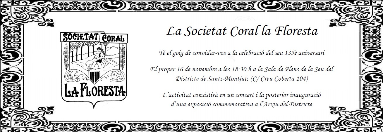 La Societat Coral La Floresta celebra el 135è aniversari